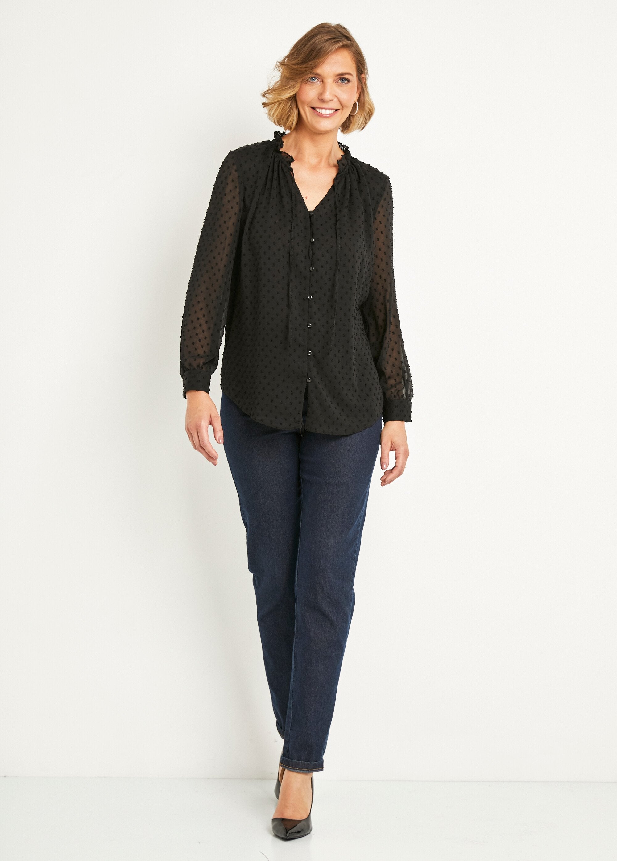 Plain_plumetis_voile_buttoned_blouse_Black_SF1_slim