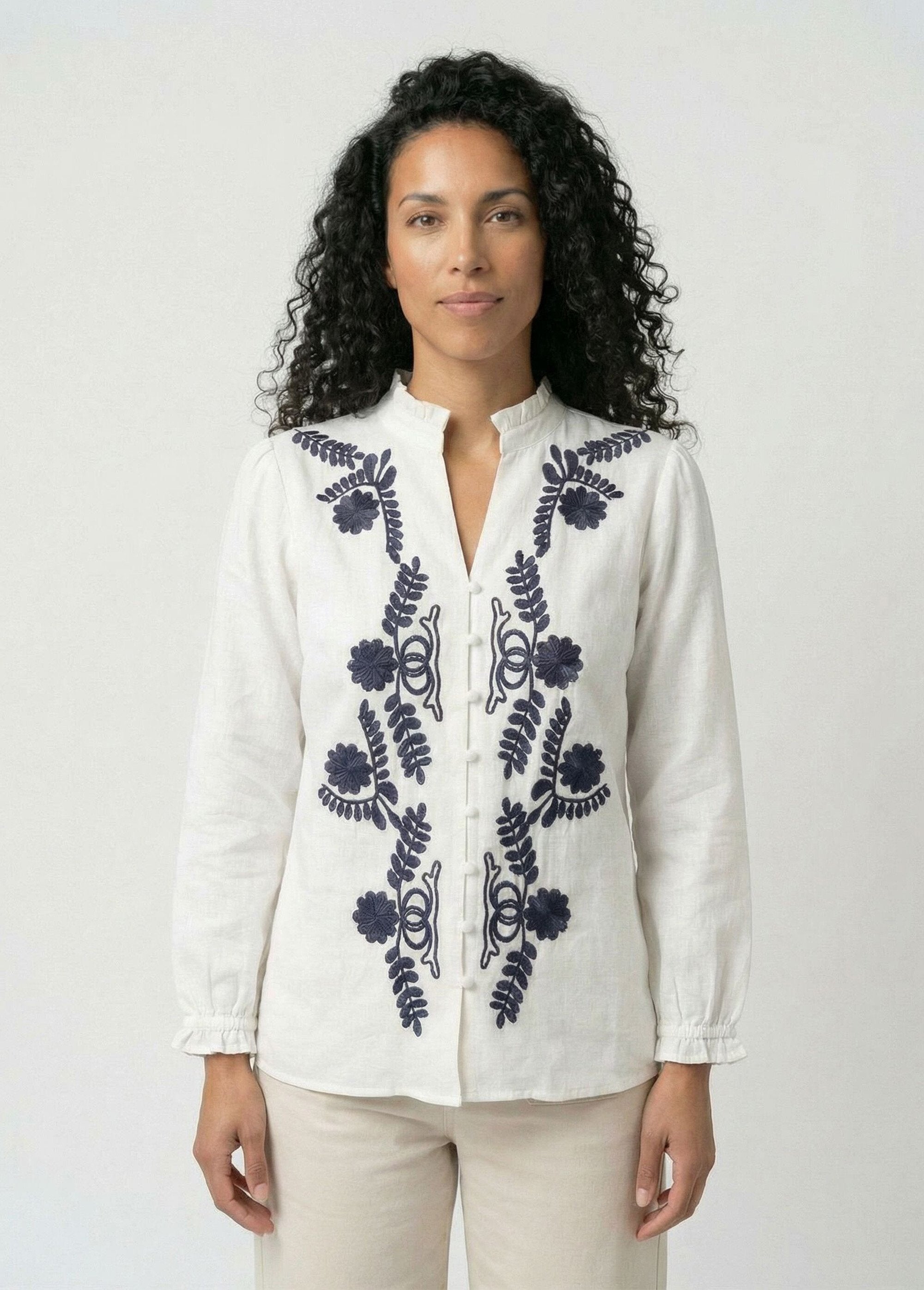 Embroidered_button-front_blouse_with_a_ruffled_collar_White_and_navy_FA1_slim