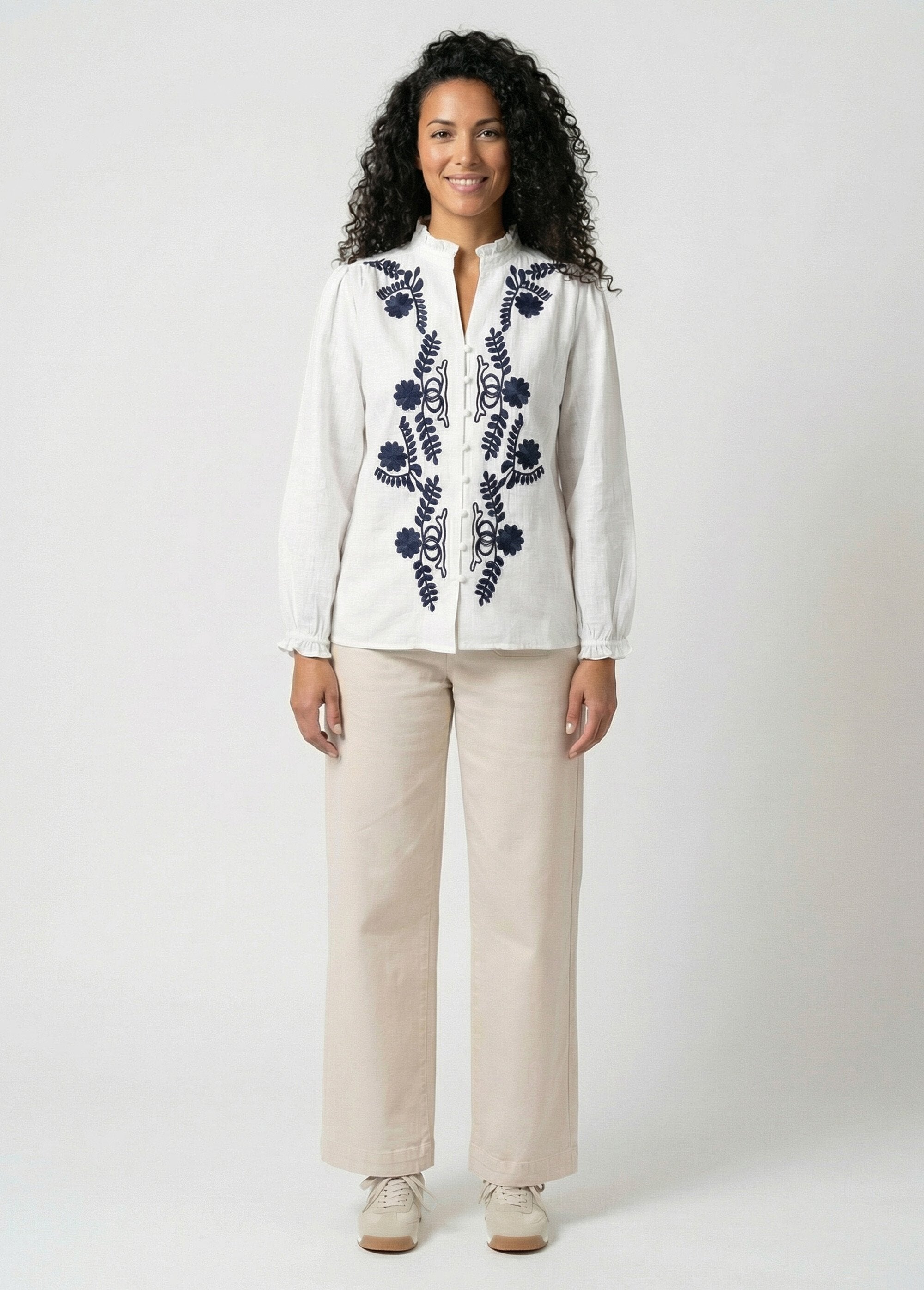 Embroidered_button-front_blouse_with_a_ruffled_collar_White_and_navy_SF1_slim