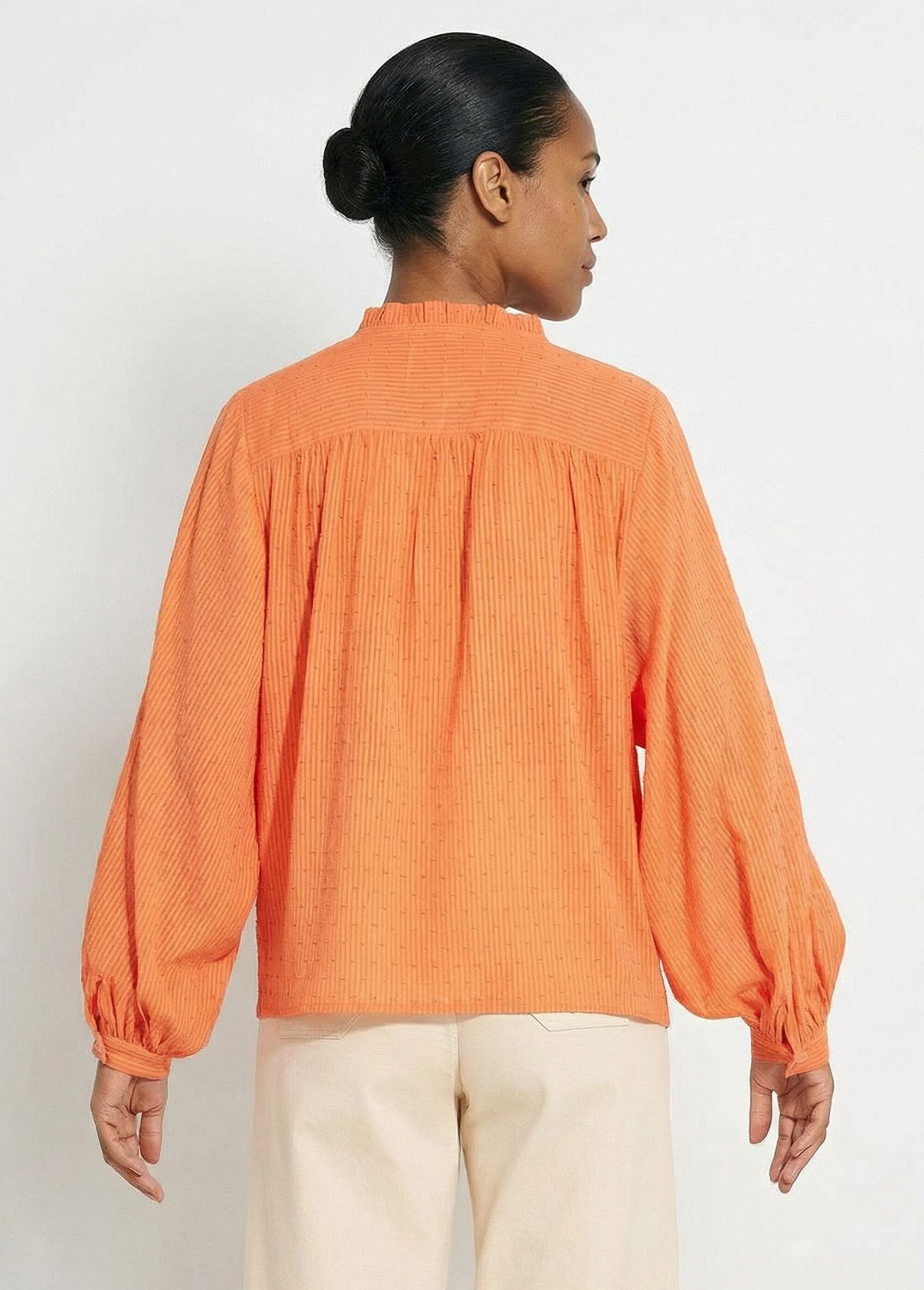 Ruffled_collar_striped_dotted_Swiss_cotton_blouse_Orange__DO1_slim