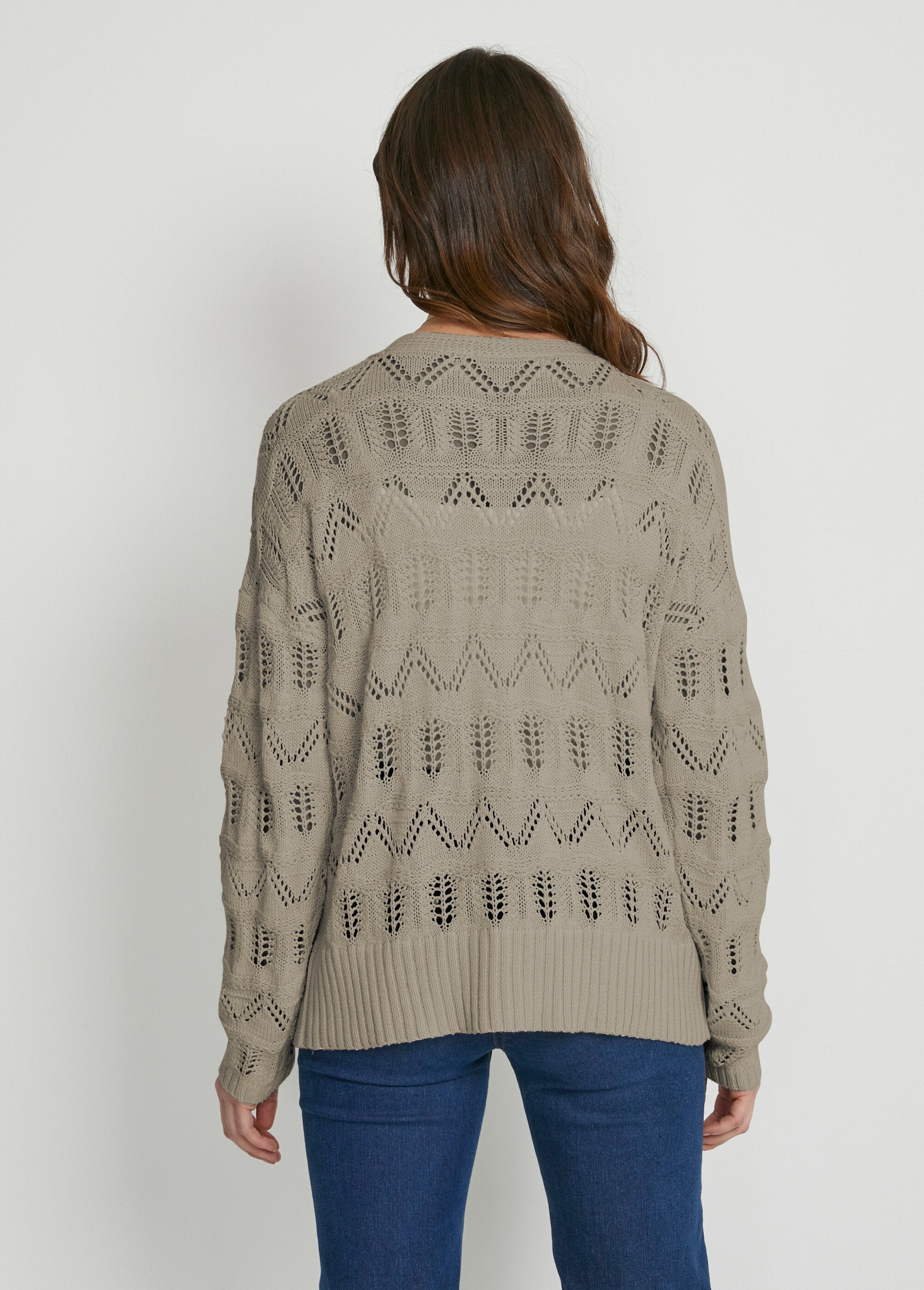 Gilet_court_boutonné_maille_ajourée_Kaki_DO1_slim