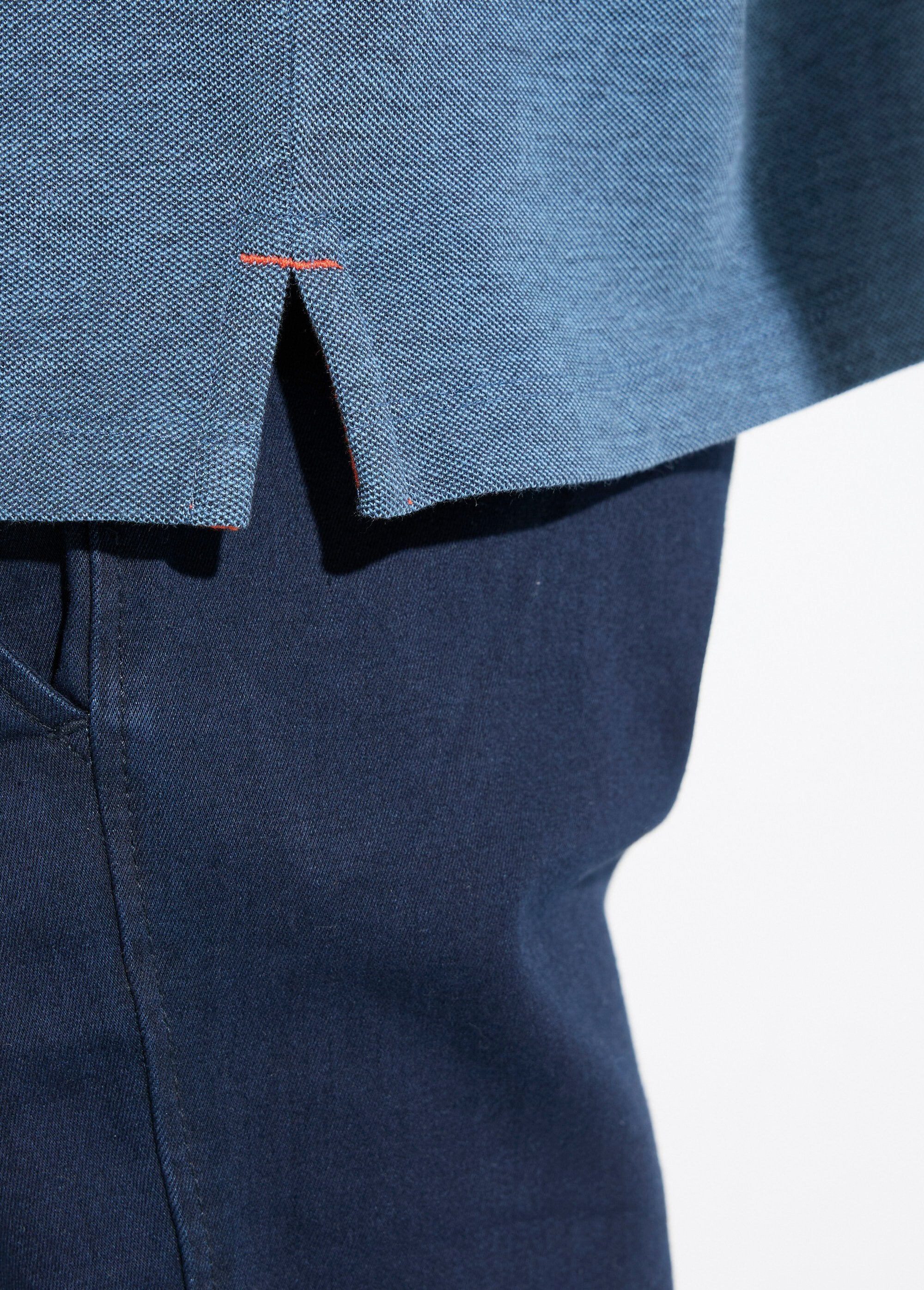 Long-sleeved_cotton_pique_knit_polo_shirt_Blue_DE3_slim