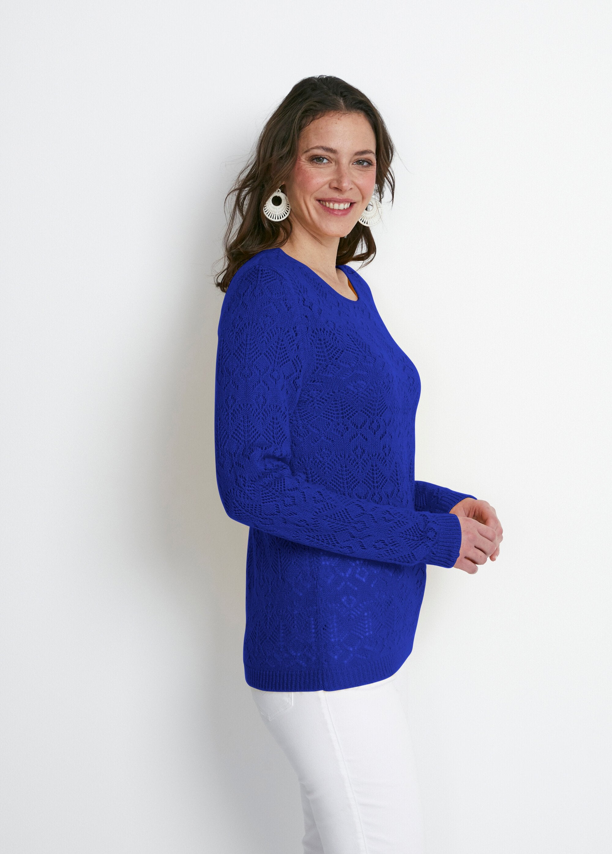 Pull_maille_ajourée_manches_longues_Bleu_DR1_slim