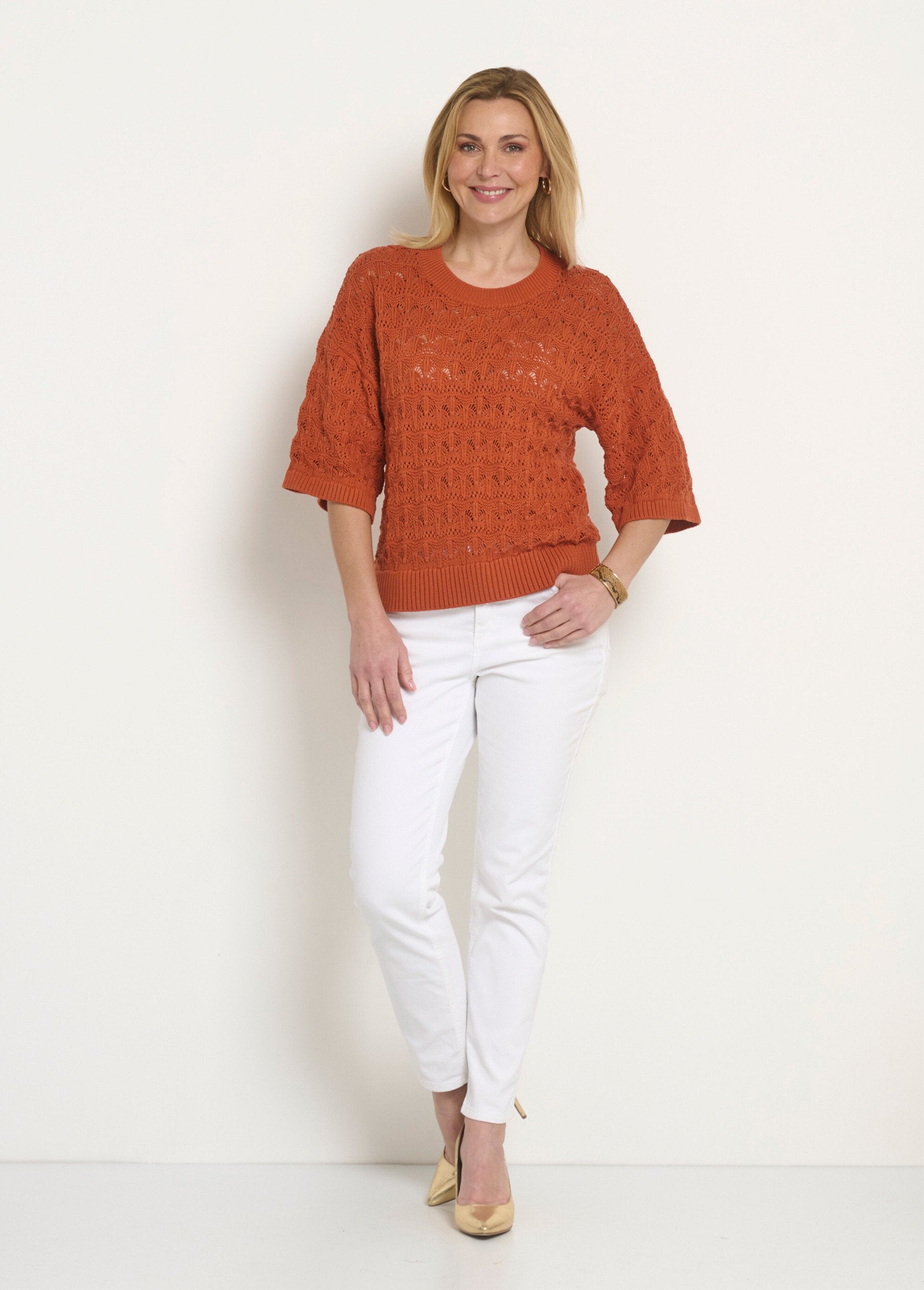Short-sleeved_openwork_knit_sweater_Paprika_SF1_slim