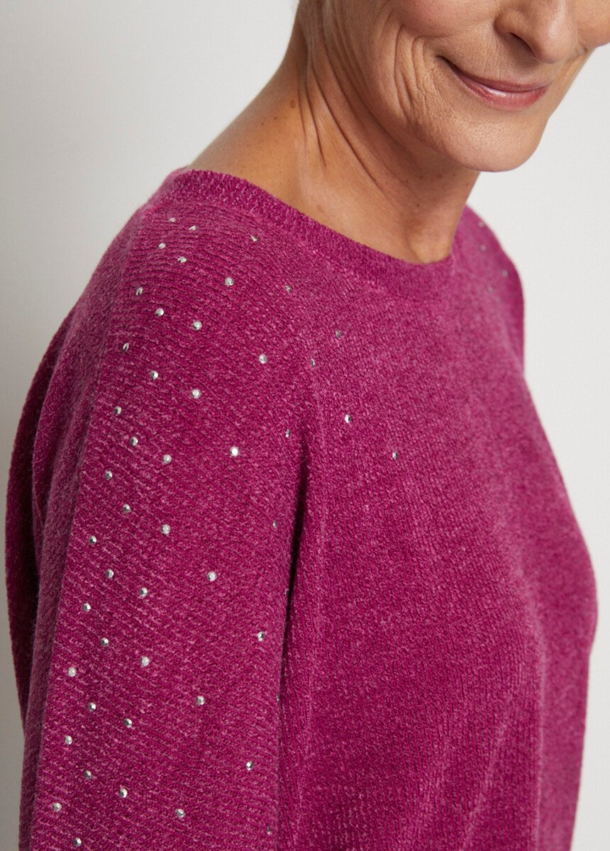 Volume_T_sweater_with_3/4_kimono_sleeves_Fuchsia_DE2_slim