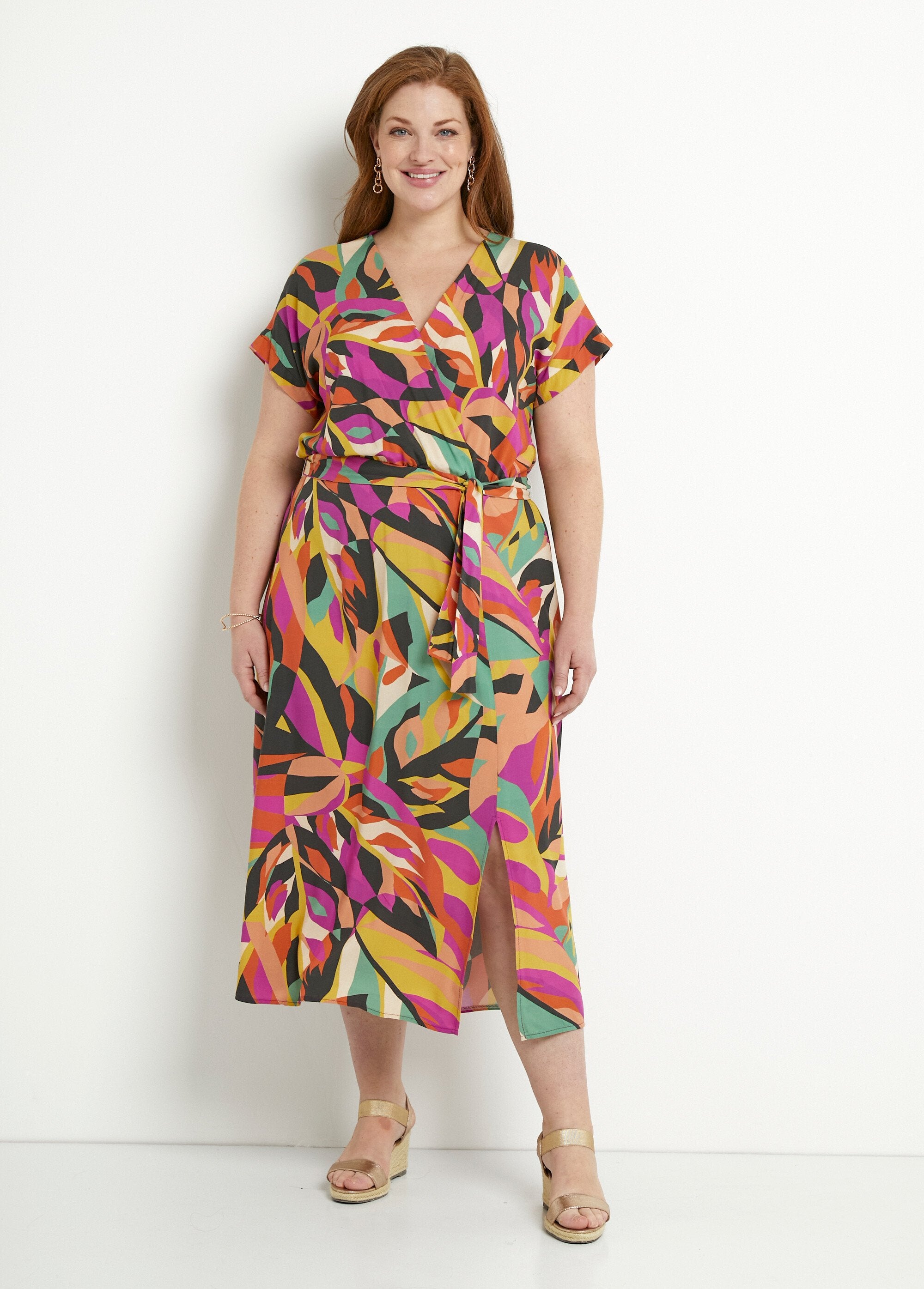 Multi-colored_wrap-over_short_dress_Multicolor_FA1_curvy