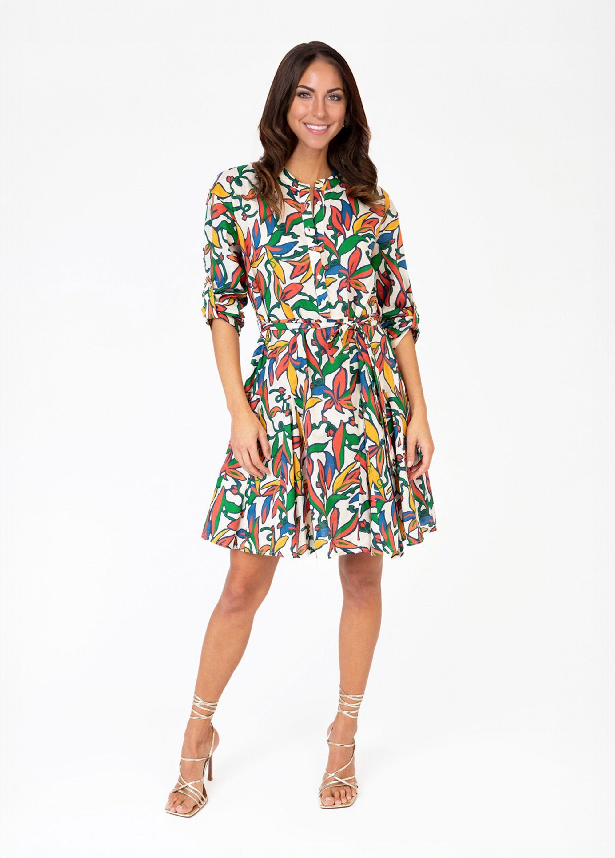Short_colorful_print_dress_with_belt_Ecru_print_FA1_slim