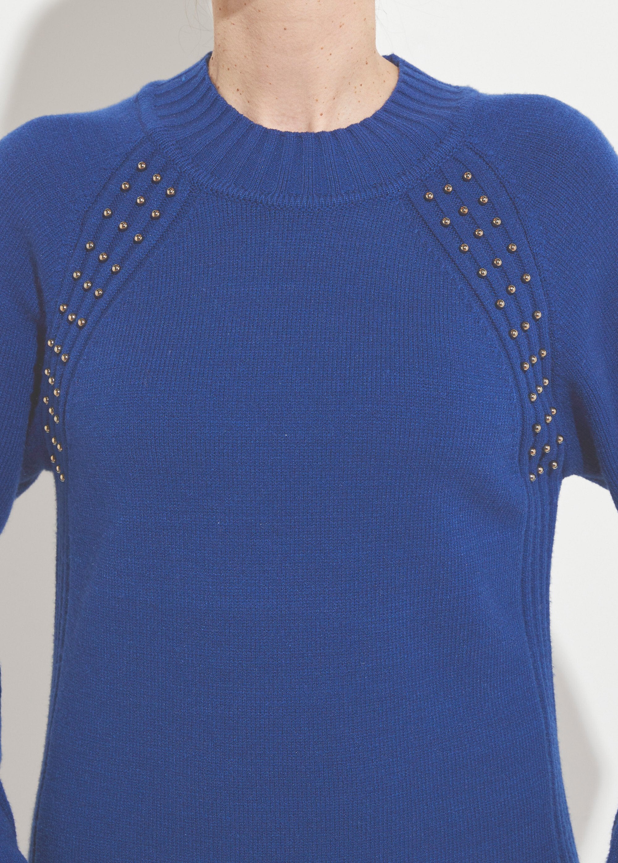 High-neck_sweater_dress_with_ribbed_beaded_details_Blue_DE1_slim