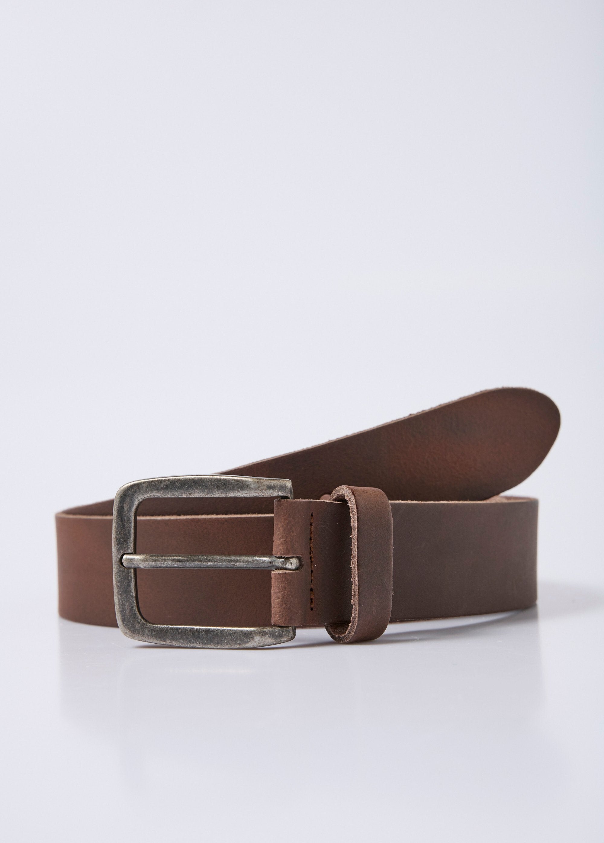Matte_leather_belt,_worn-effect_buckle_Brown_FA1_slim