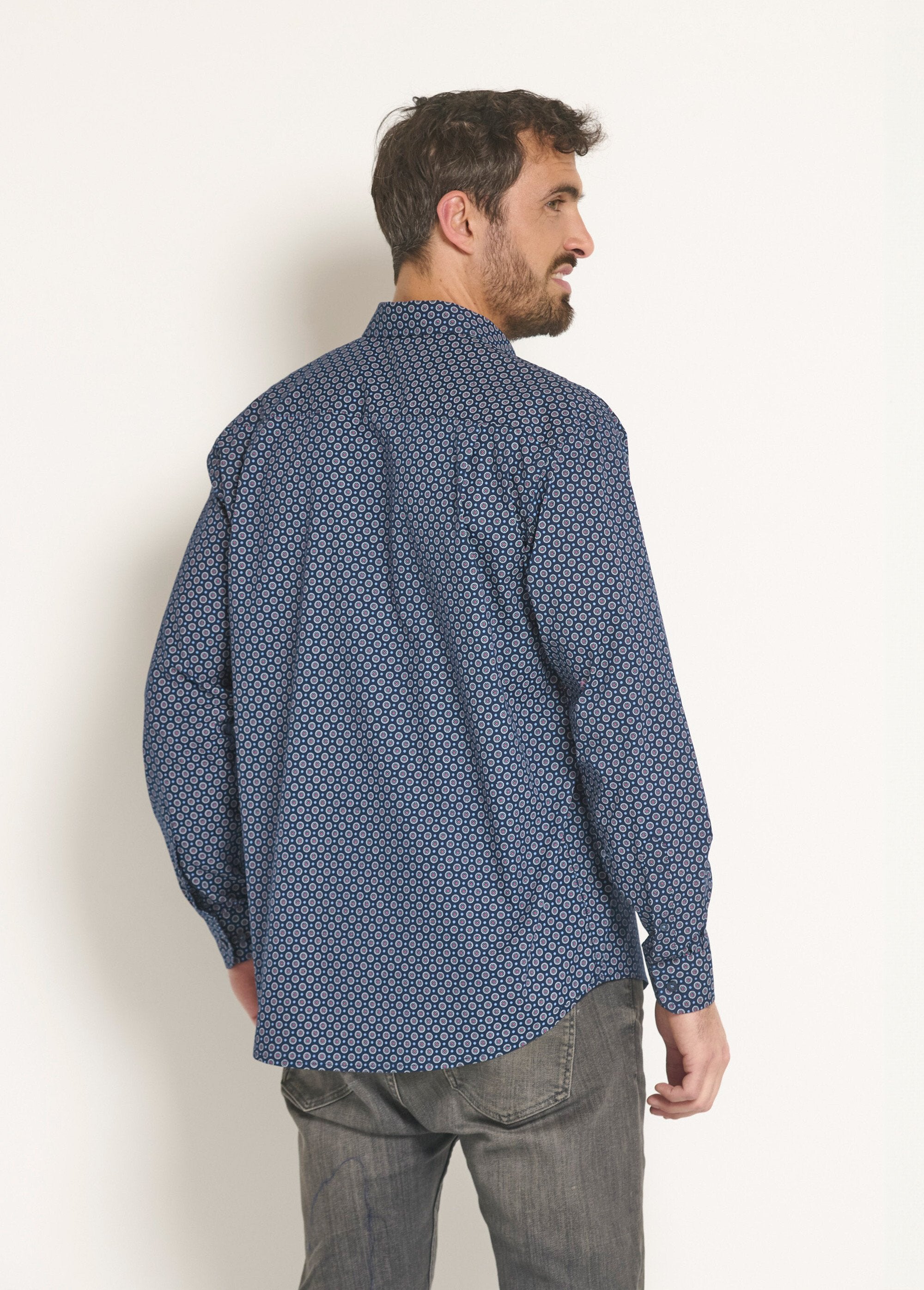 Geometric_pattern_long_sleeve_shirt_Marine_DO1_slim