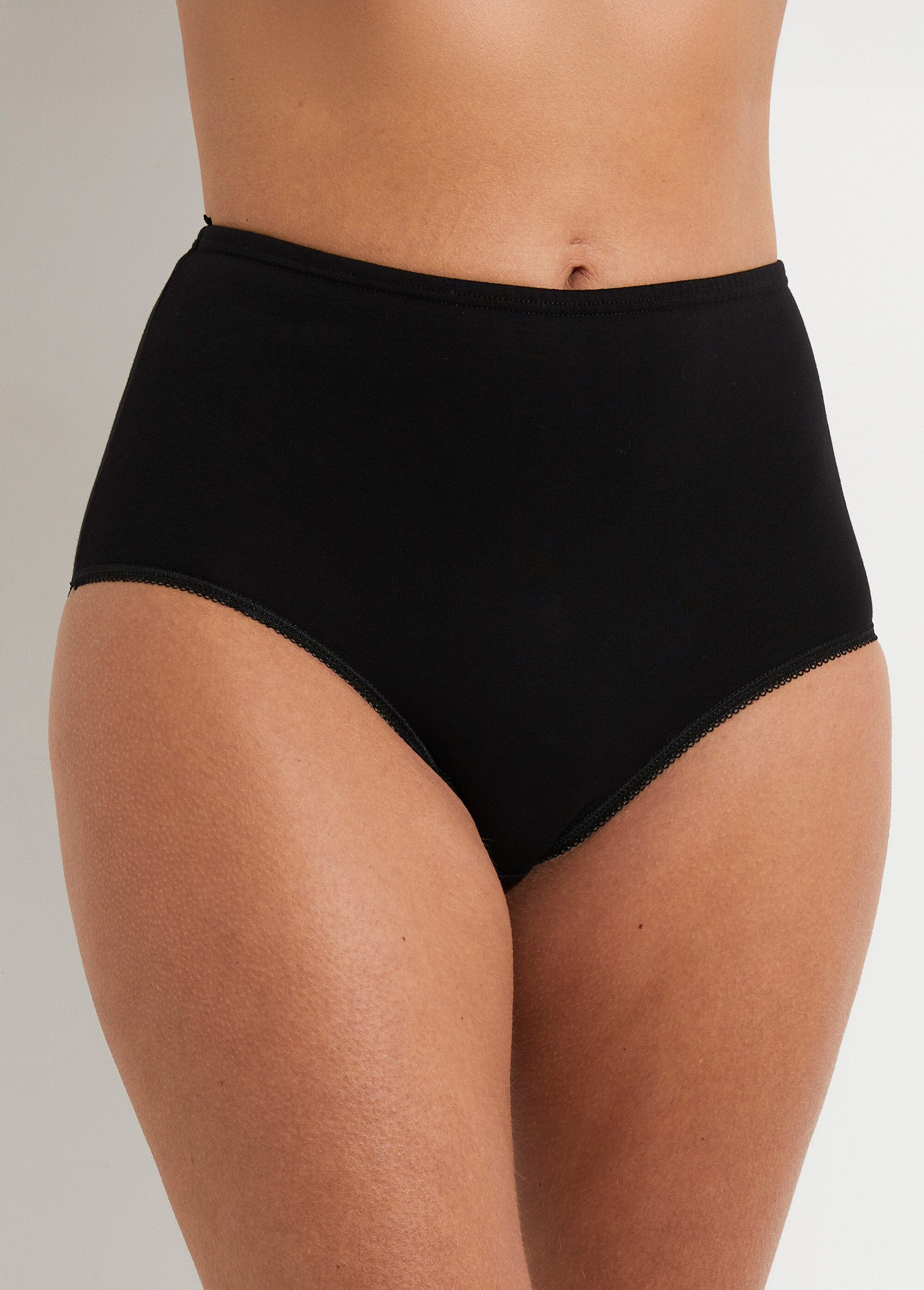 Culotte_taille_haute_coton_-_lot_de_6_Noir_lot6_FA1_slim