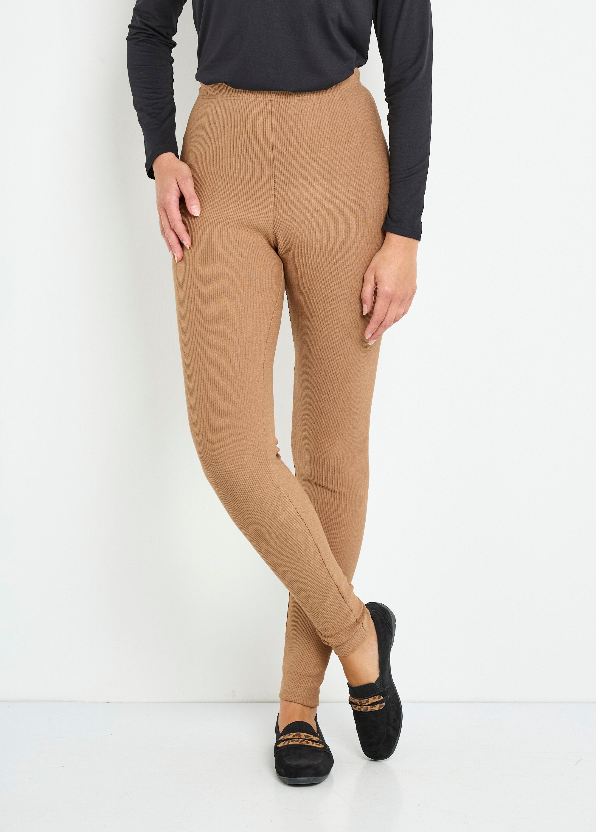 Legging_côtelé_taille_élastiquée_Camel_FA1_slim