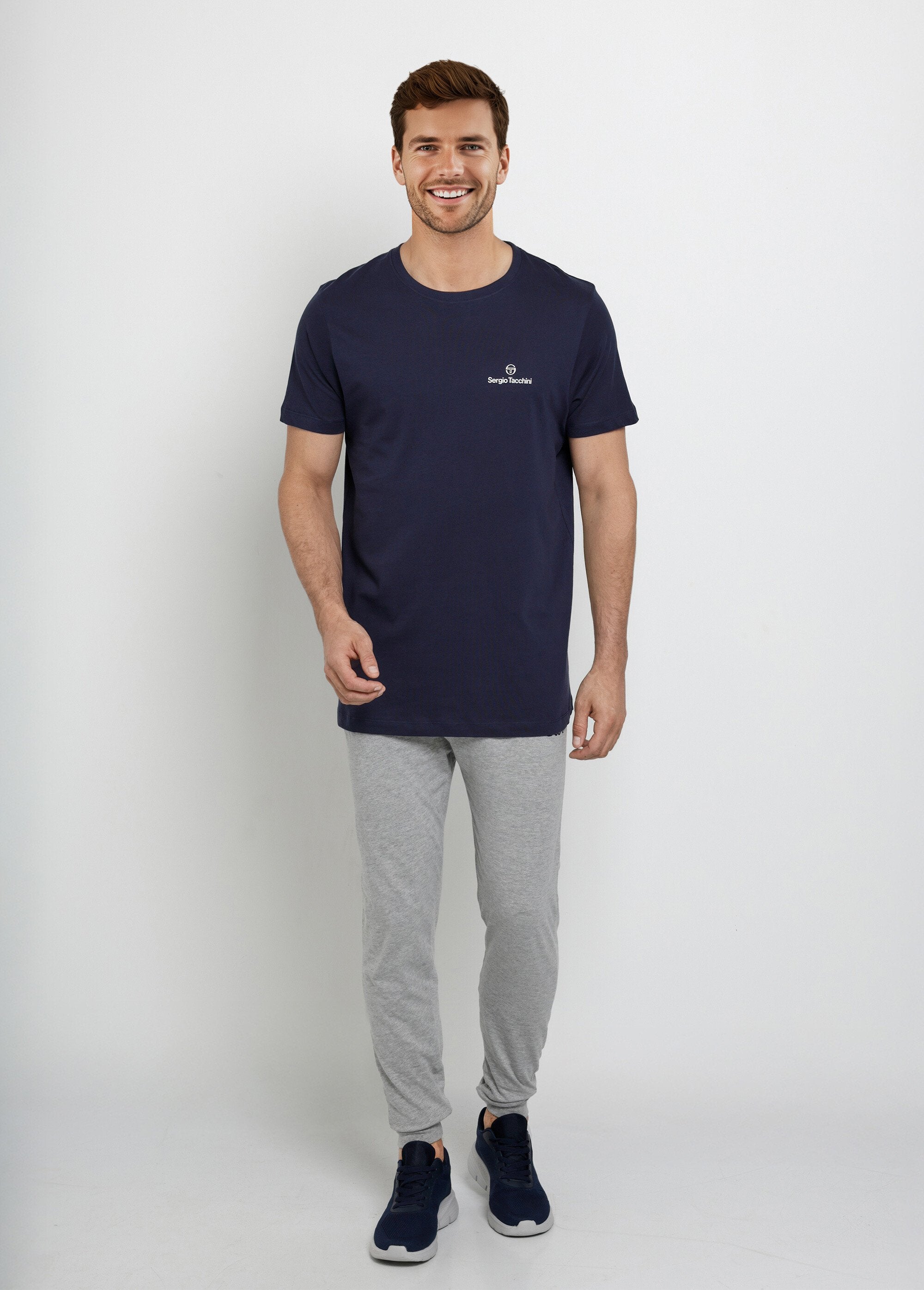 Dark,_short-sleeved_round_neck_t-shirt_Marine_SF1_slim