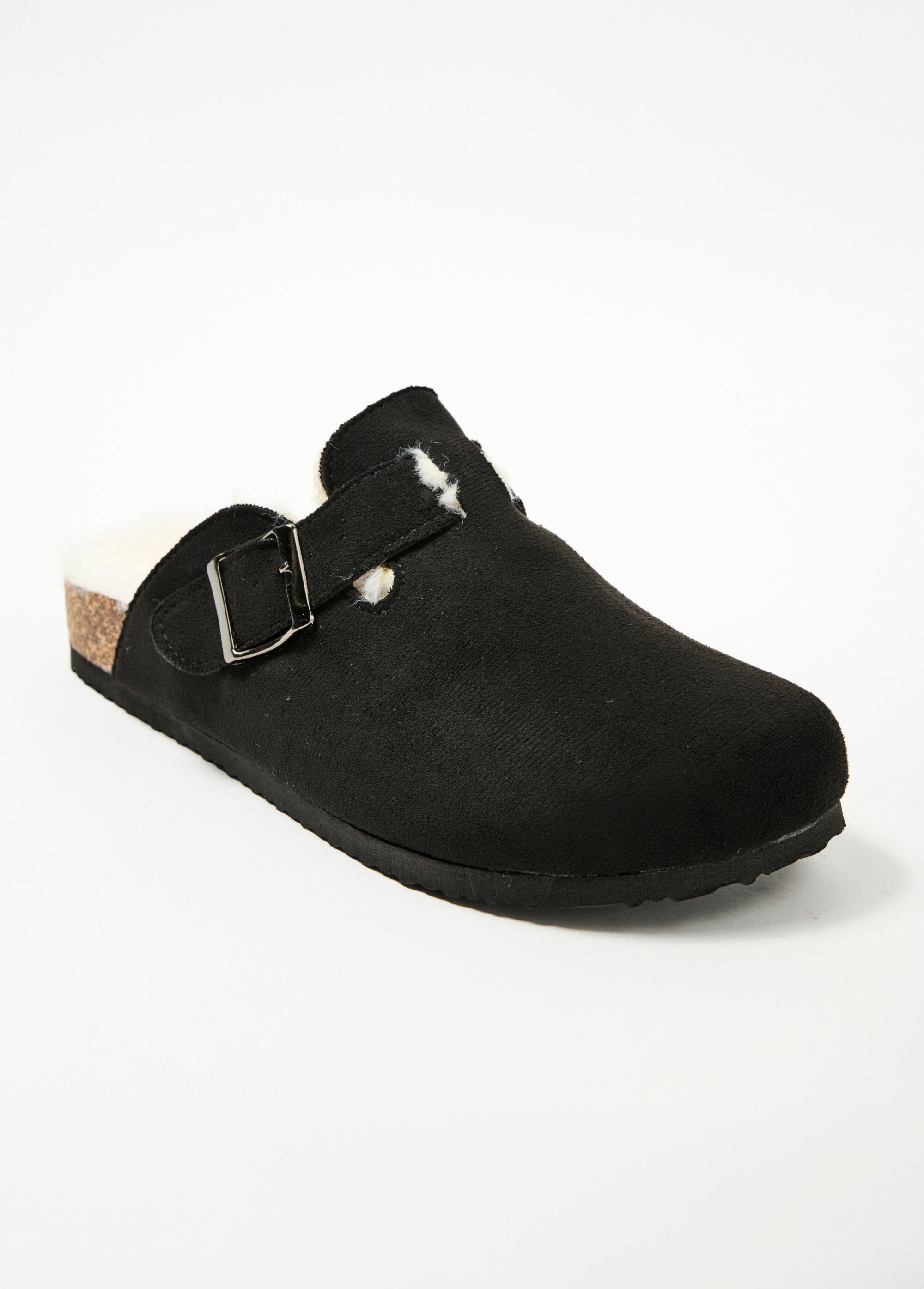 Trendy_fur-lined_mules_with_buckle_Black_FA1_slim