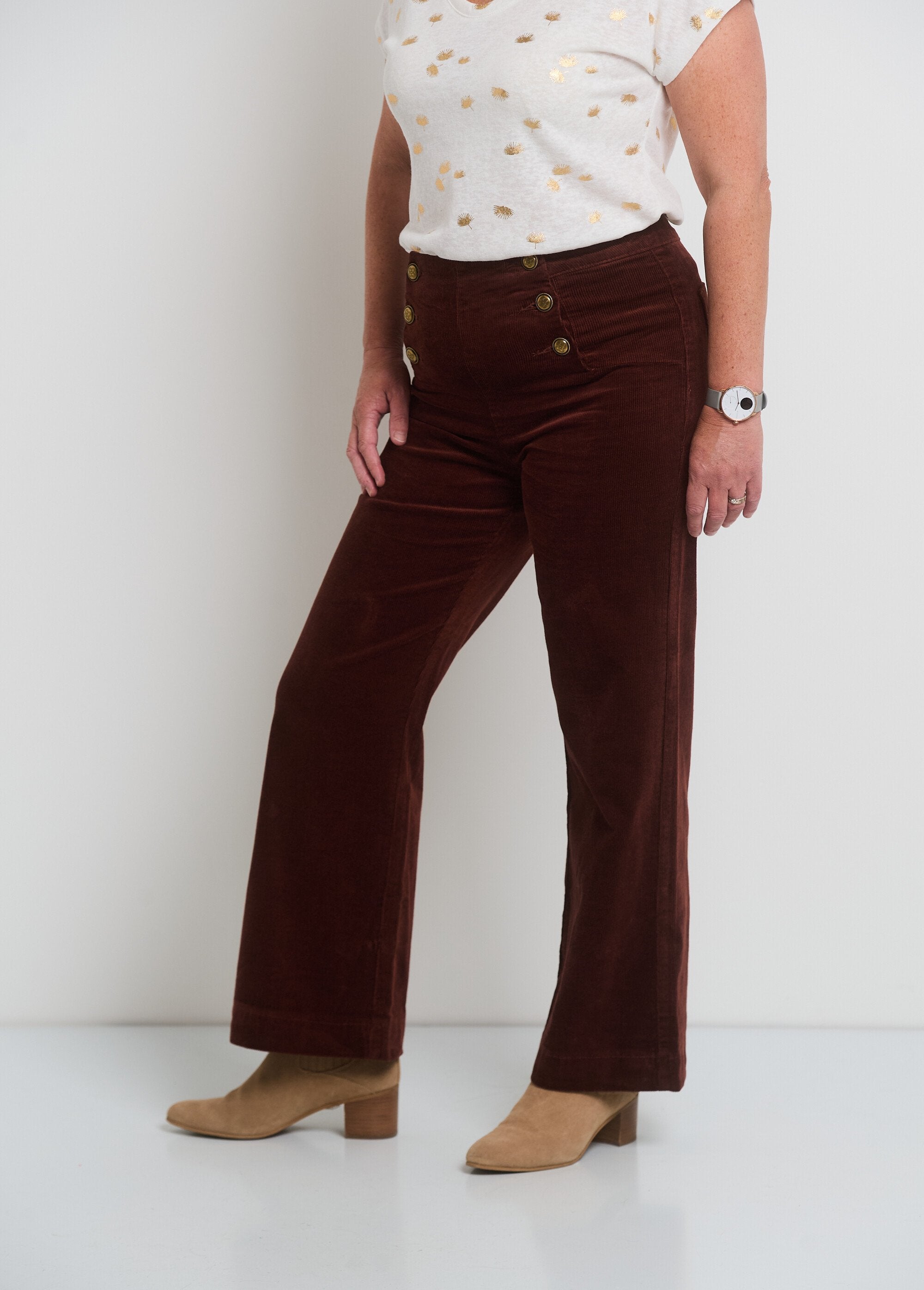 Pantalon_à_pont_en_velours_coupe_flare_Marron_GA1_slim