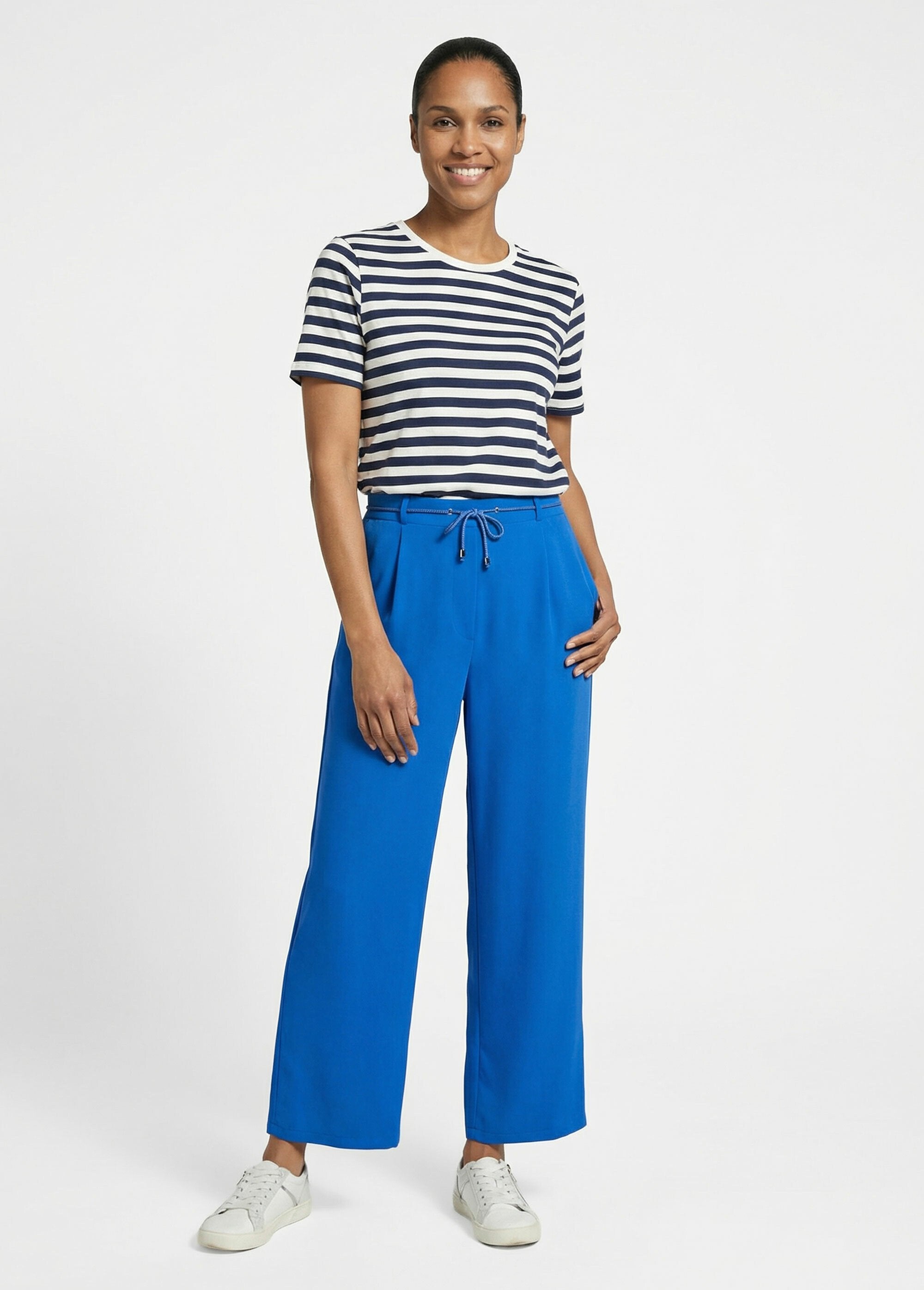Pantalon_large_élastiqué,_Essentiel_Bleu_vif_SF1_slim