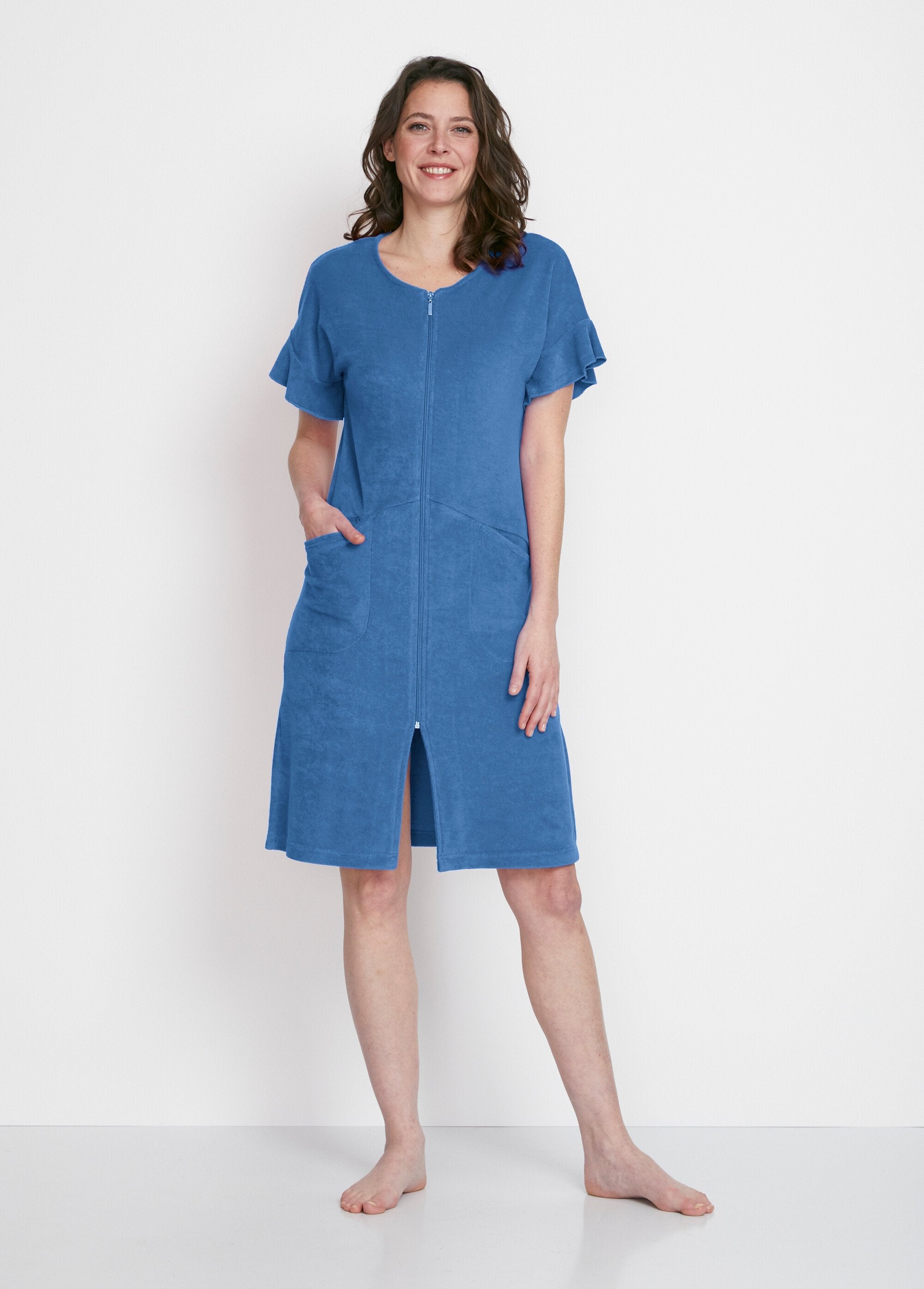 Plain_cotton_bathrobe_with_zip_Indigo_FA1_slim