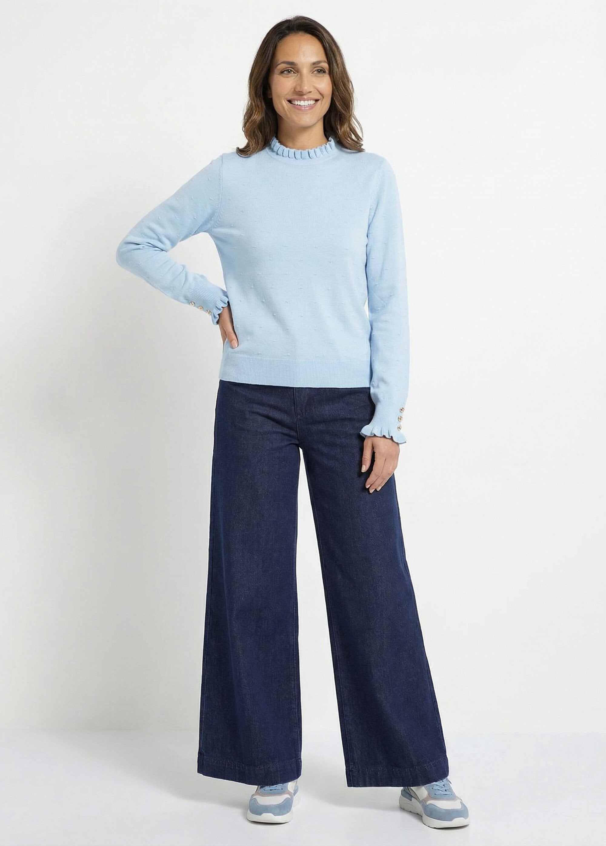 Pull_col_montant_plissé_maille_plumetis_Ciel_SF1_slim