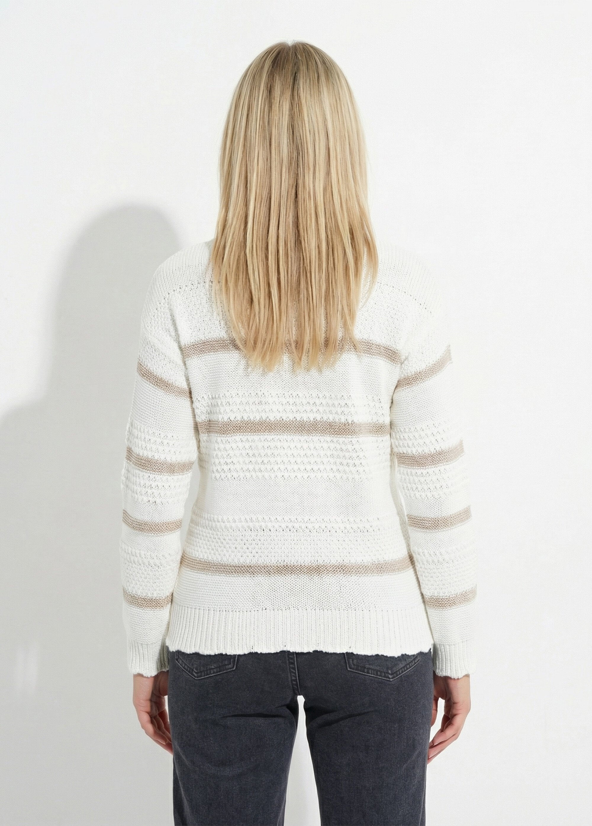 Soft_striped_crew_neck_sweater_with_fancy_knit_Ecru_and_gold_DO1_slim