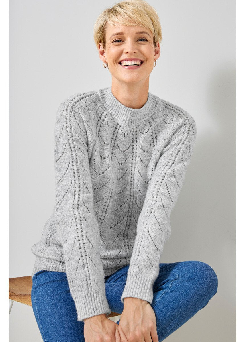 Round_neck_openwork_heathered_knit_sweater_Heather_gray_FA1_slim