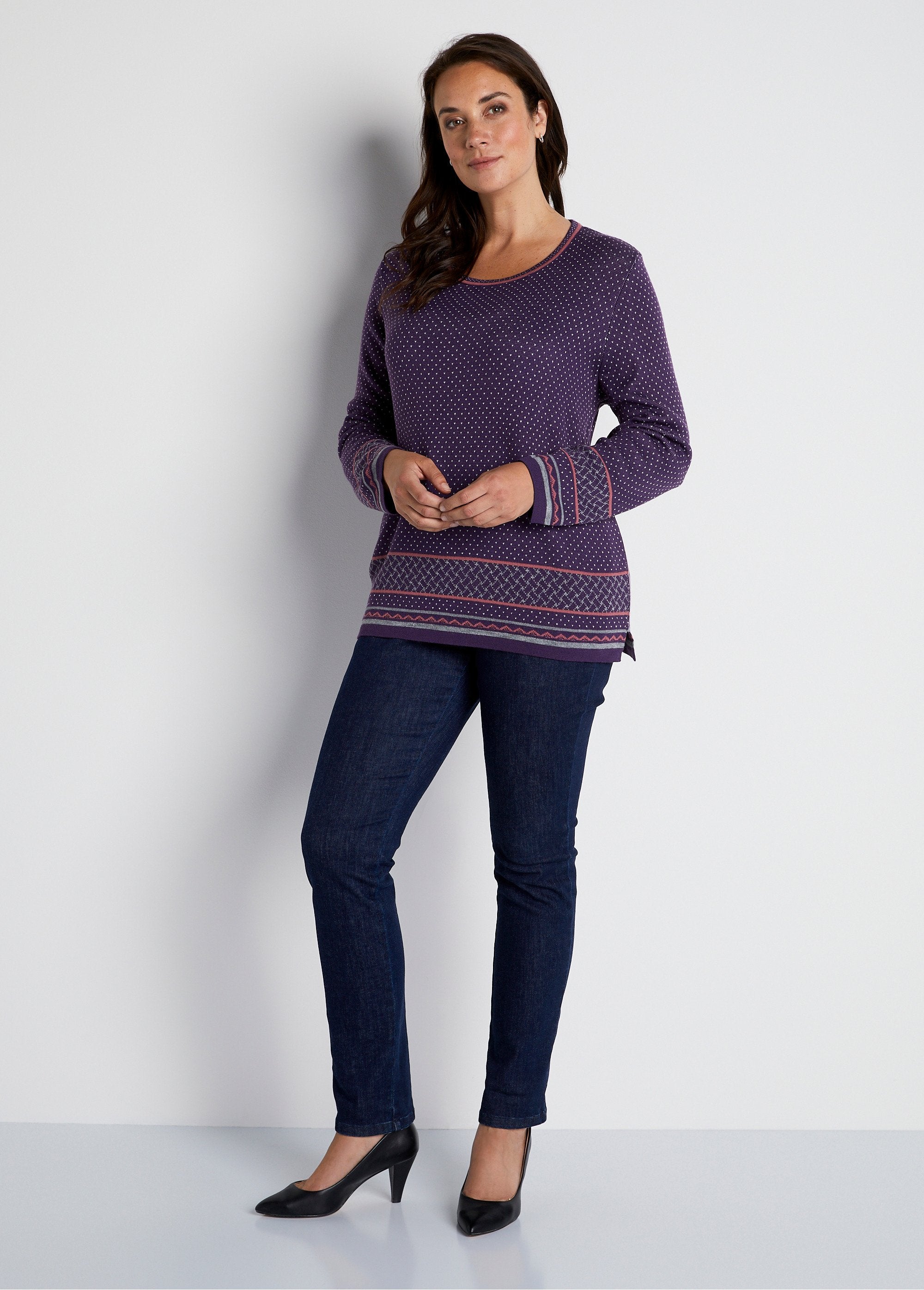 Round_neck_jacquard_tunic_sweater_Plum_SF1_curvy