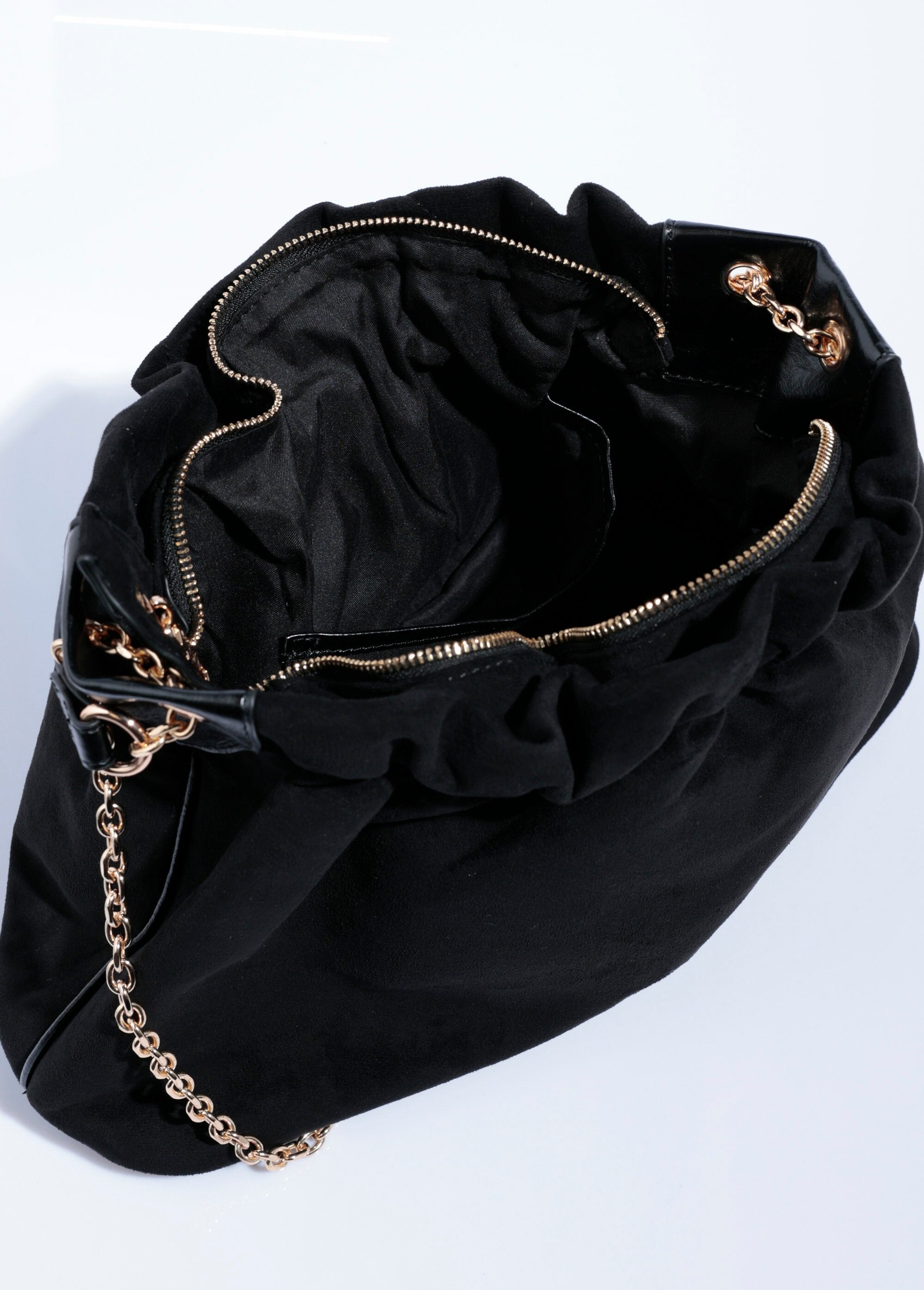 Sac_plissé_chic_suédine_et_bride_métal_Noir_DE1_slim