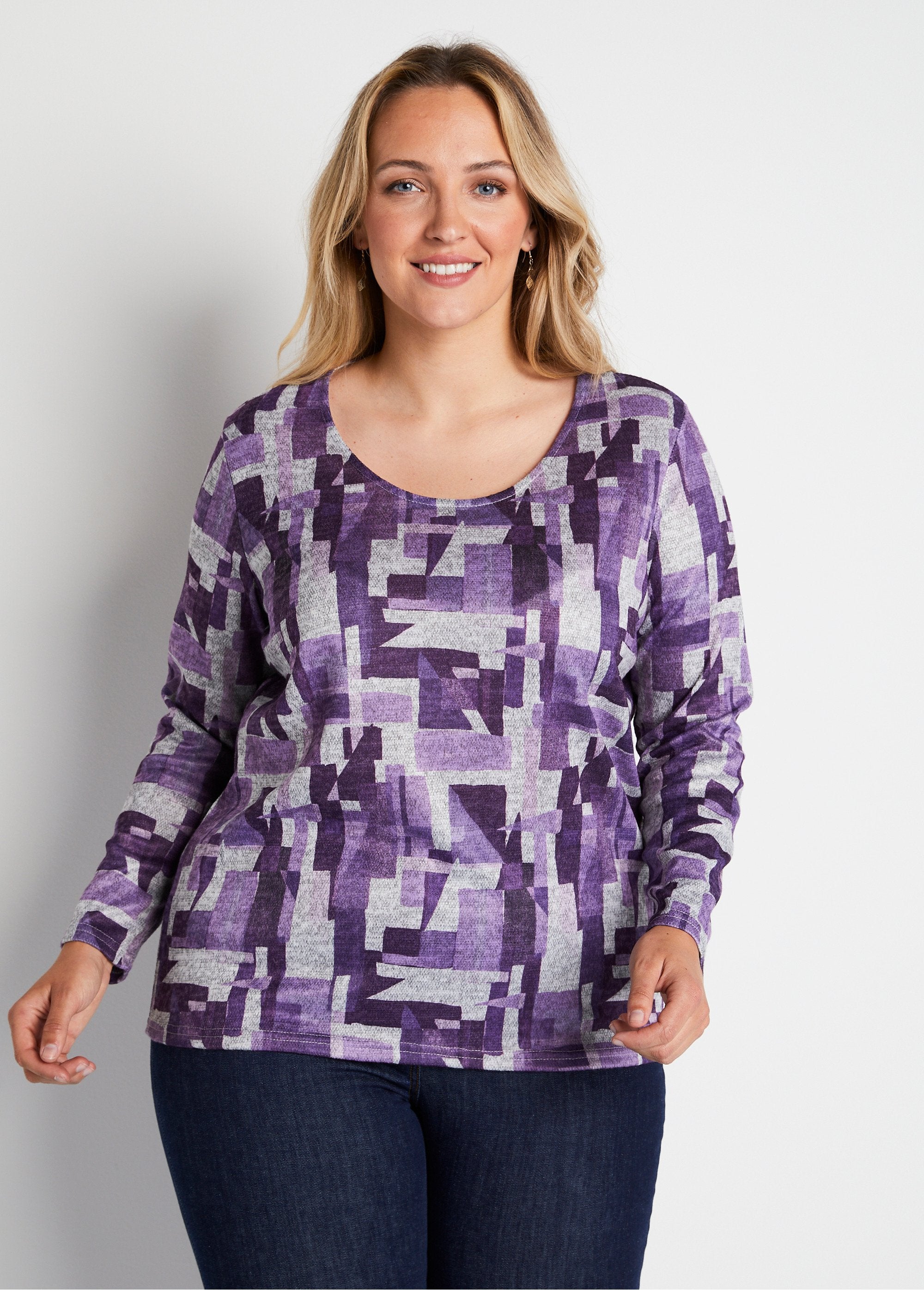 Straight_graphic_print_T-shirt_Blackcurrant_print_FA2_curvy